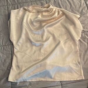 Large ivory blouse two button on back